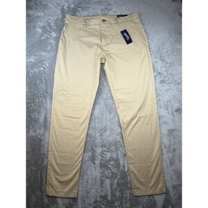 Woodies JW Pants Men's 38x33 Custom Tan Chino Performance Stretch  NWT Golf